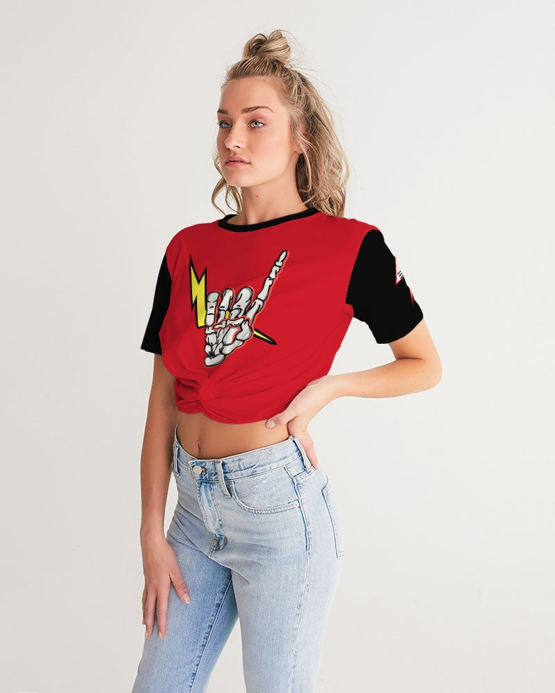 LONG LIVE THE THUNDER - Women's Twist-Front Cropped Tee
