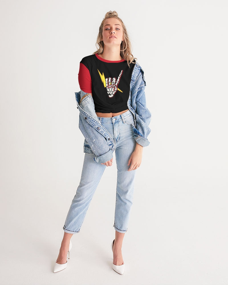LONG LIVE THE THUNDER - Women's Twist-Front Cropped Tee
