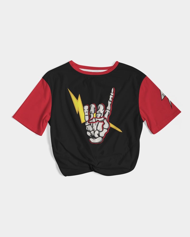 LONG LIVE THE THUNDER - Women's Twist-Front Cropped Tee