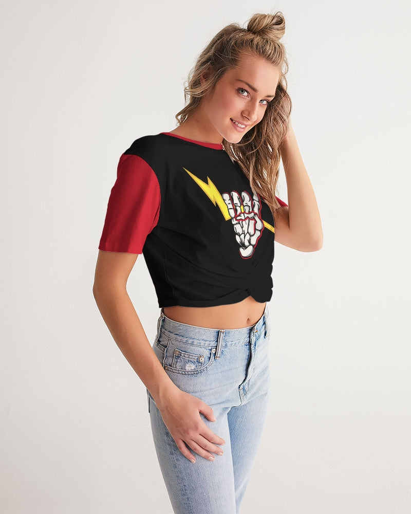 LONG LIVE THE THUNDER - Women's Twist-Front Cropped Tee