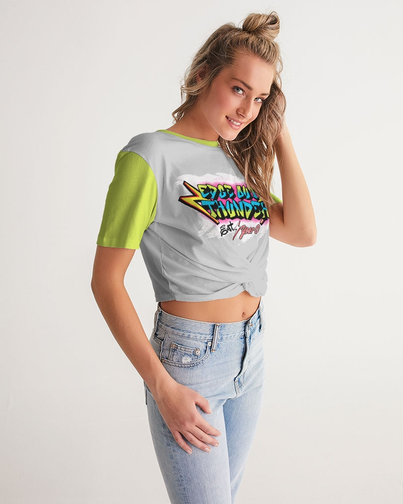 FRESH THUNDER - Women's Twist-Front Cropped Tee