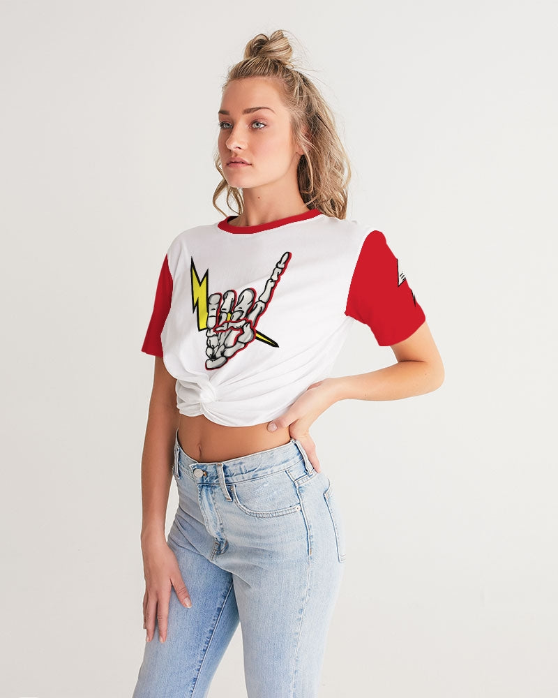 LONG LIVE THE THUNDER - Women's Twist-Front Cropped Tee