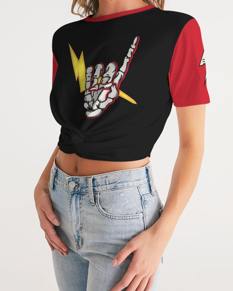 LONG LIVE THE THUNDER - Women's Twist-Front Cropped Tee
