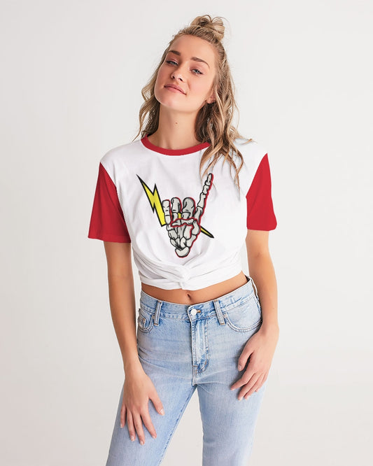 LONG LIVE THE THUNDER - Women's Twist-Front Cropped Tee