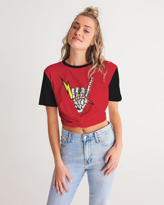 LONG LIVE THE THUNDER - Women's Twist-Front Cropped Tee