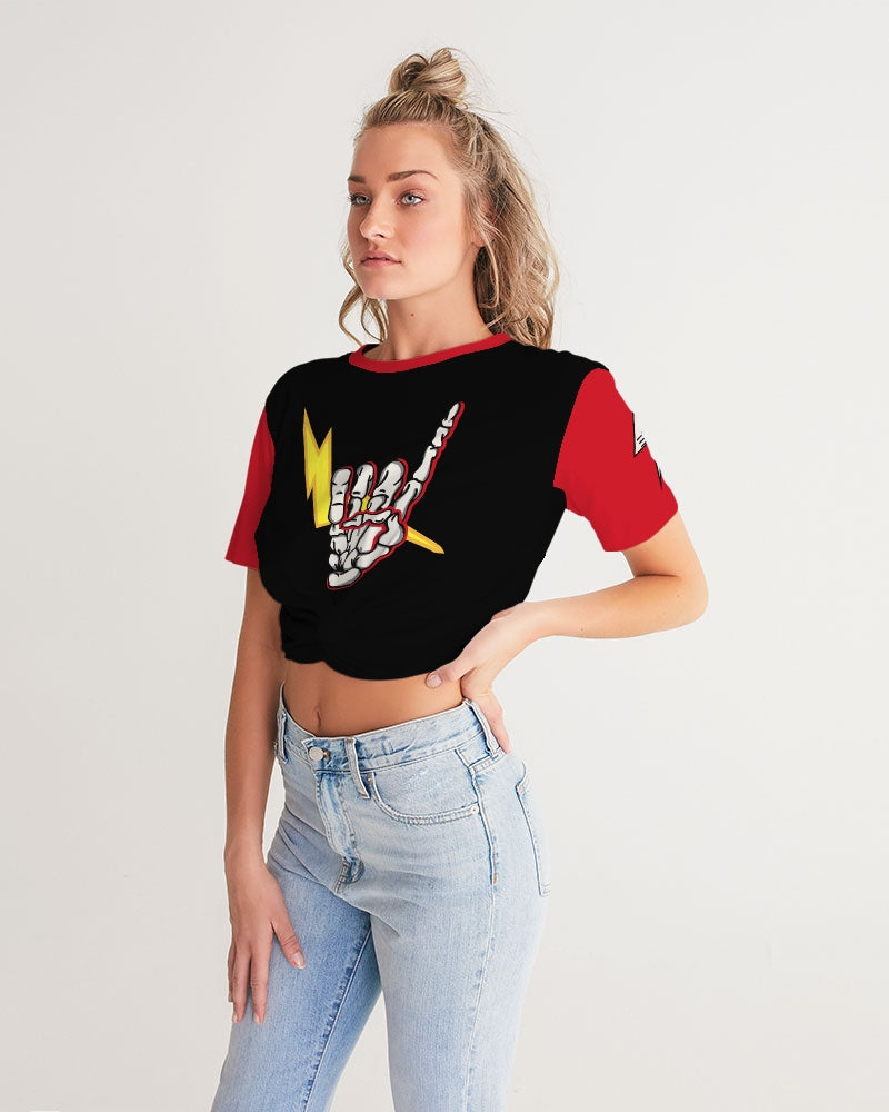 LONG LIVE THE THUNDER - Women's Twist-Front Cropped Tee