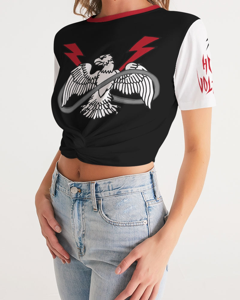 THUNDERBIRD - Women's Twist-Front Cropped Tee