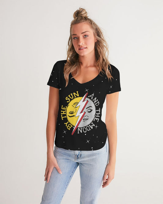 COSMIC THUNDER - Women's V-Neck Tee