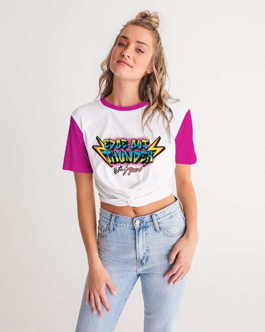 FRESH THUNDER - Women's Twist-Front Cropped Tee