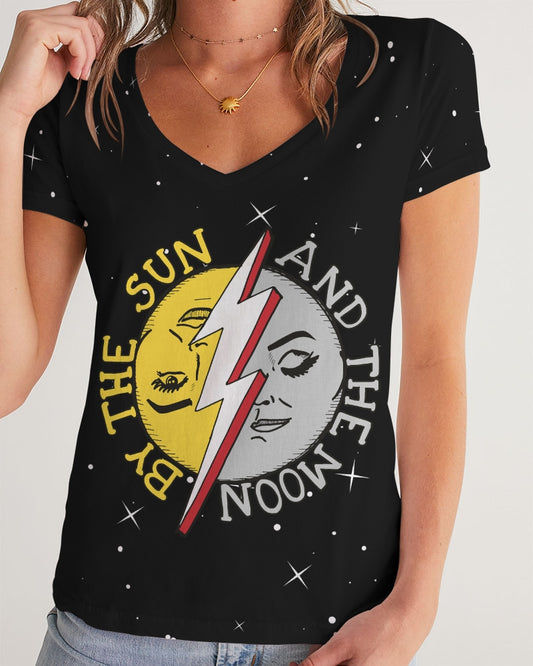 COSMIC THUNDER - Women's V-Neck Tee