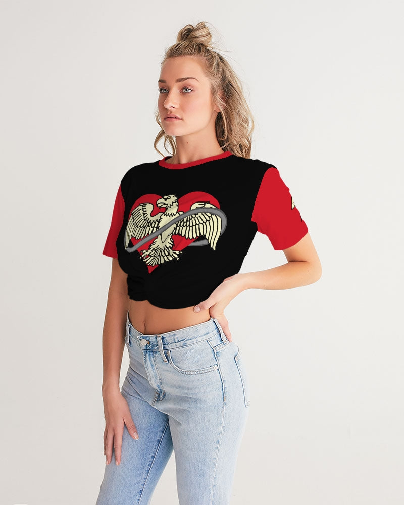 FREEBIRD - Women's Twist-Front Cropped Tee