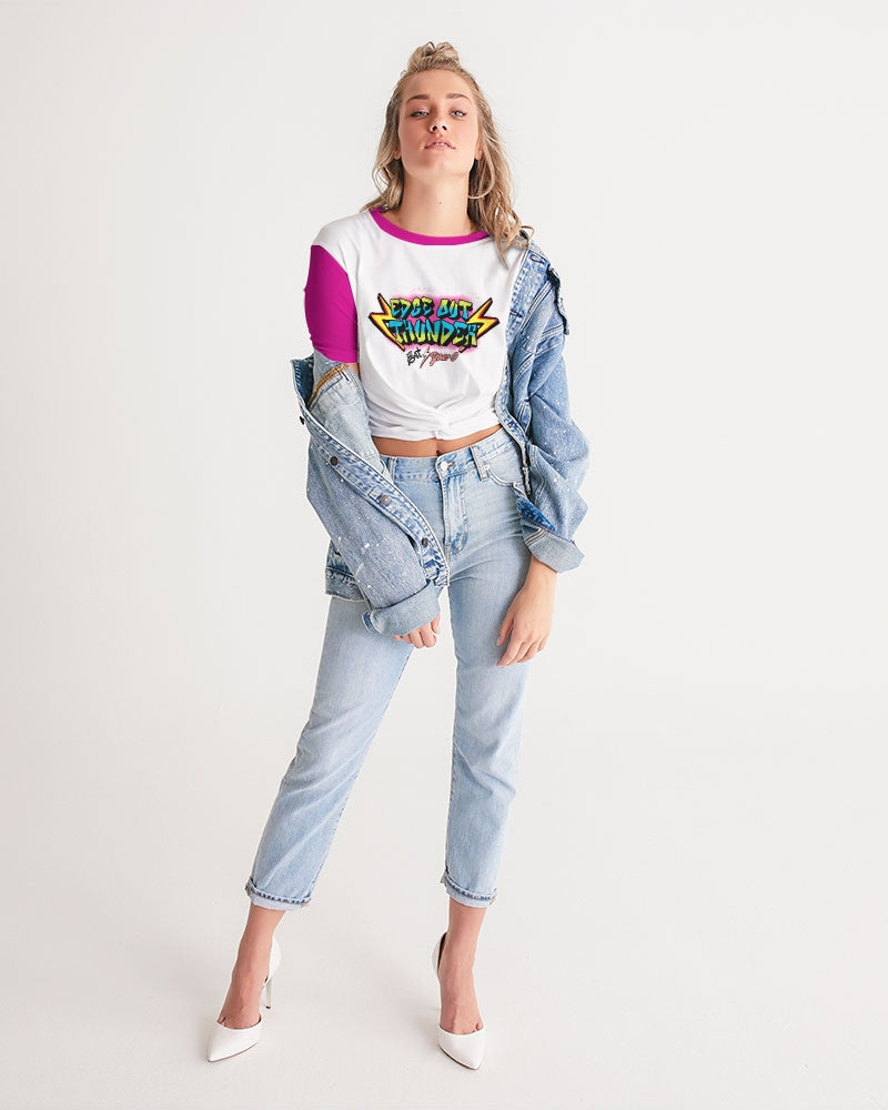 FRESH THUNDER - Women's Twist-Front Cropped Tee