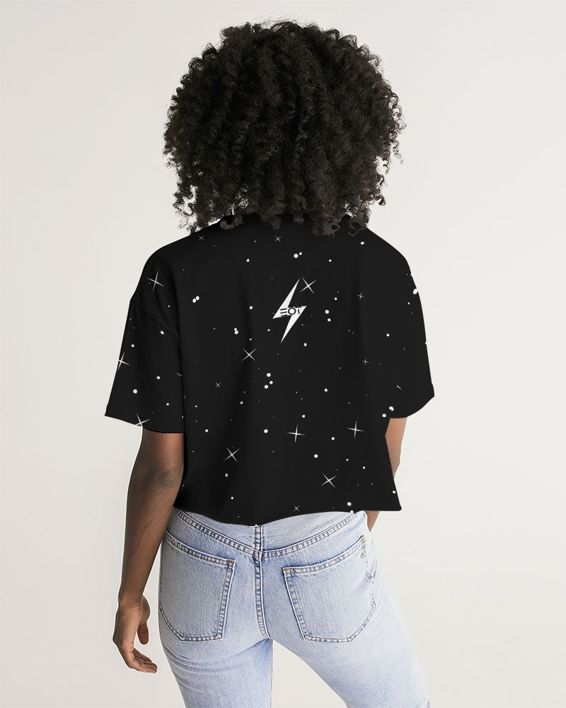 COSMIC THUNDER - Women's Premium Cropped Tee