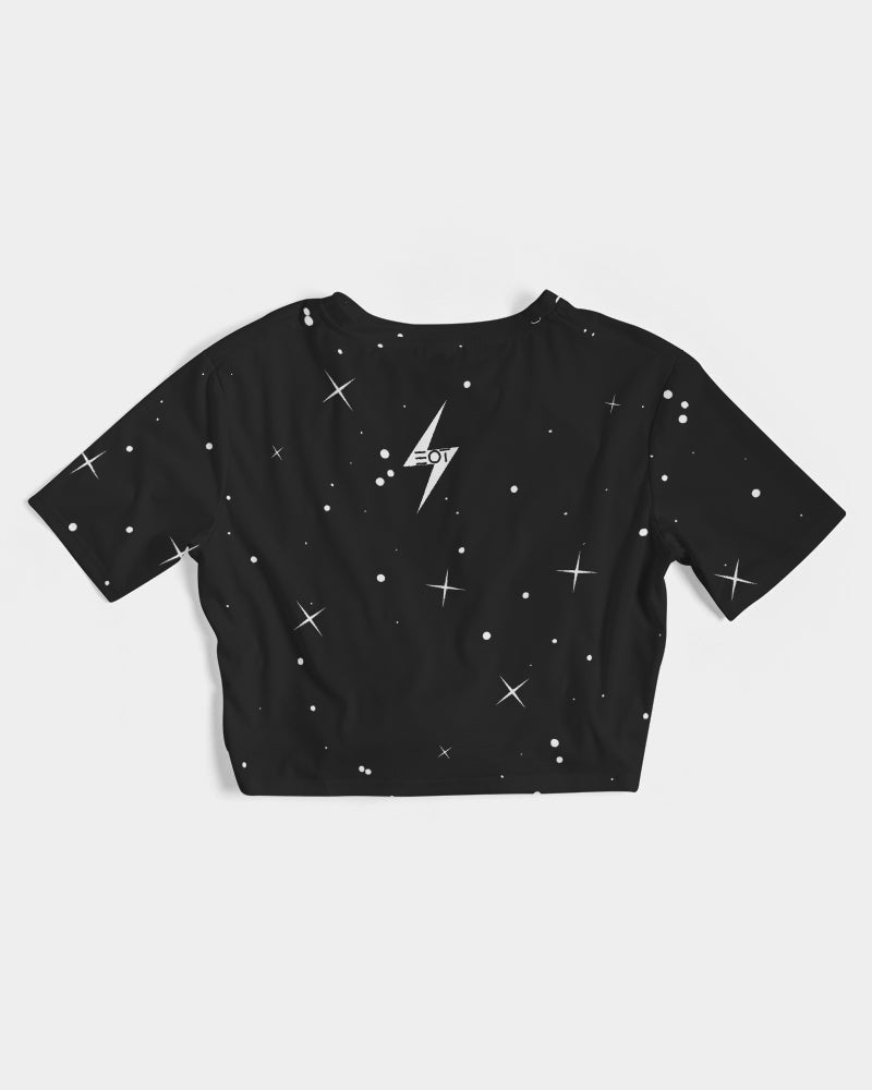 COSMIC THUNDER - Women's Twist-Front Cropped Tee