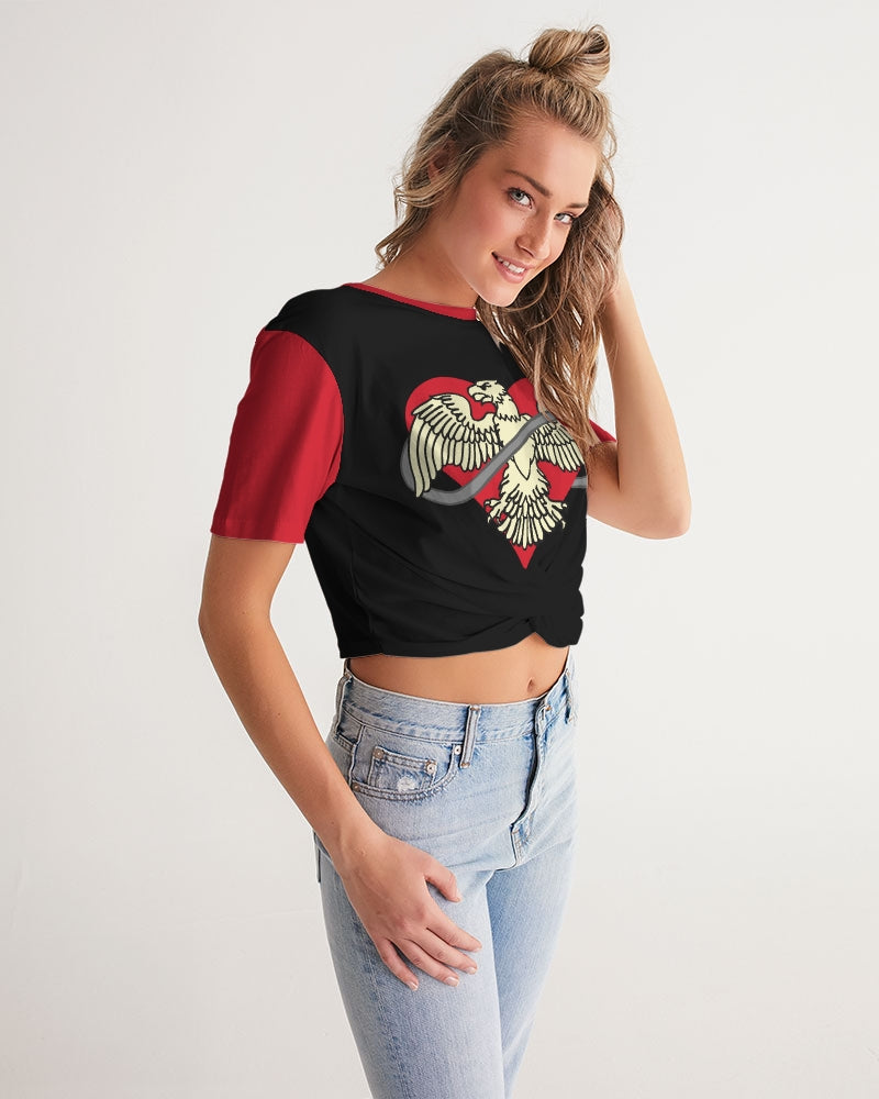 FREEBIRD - Women's Twist-Front Cropped Tee