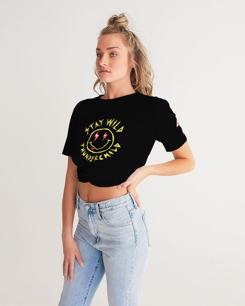 THUNDERCHILD - Women's Twist-Front Cropped Tee