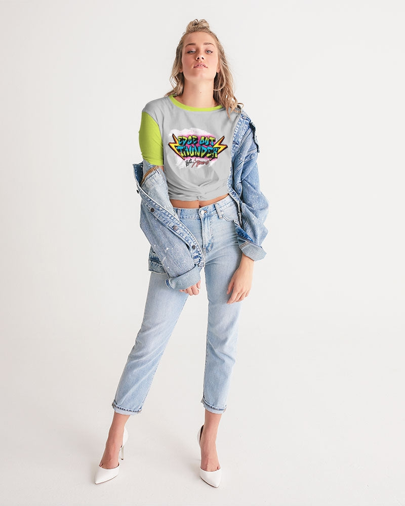 FRESH THUNDER - Women's Twist-Front Cropped Tee