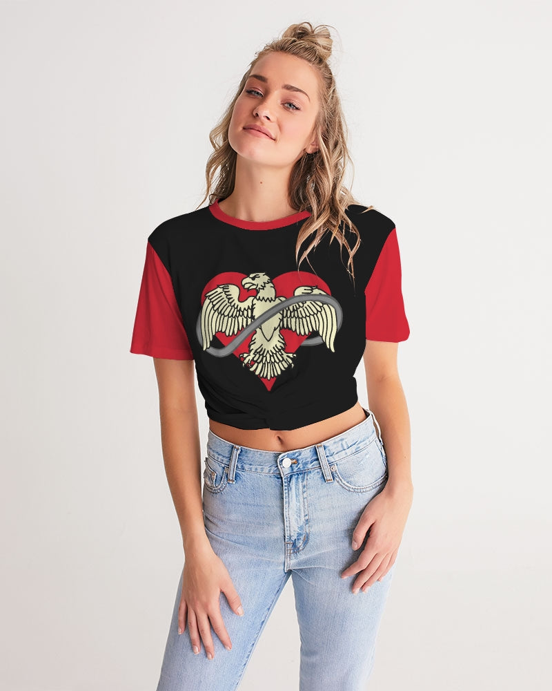 FREEBIRD - Women's Twist-Front Cropped Tee