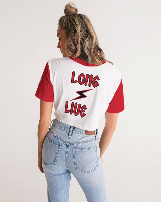 LONG LIVE THE THUNDER - Women's Twist-Front Cropped Tee