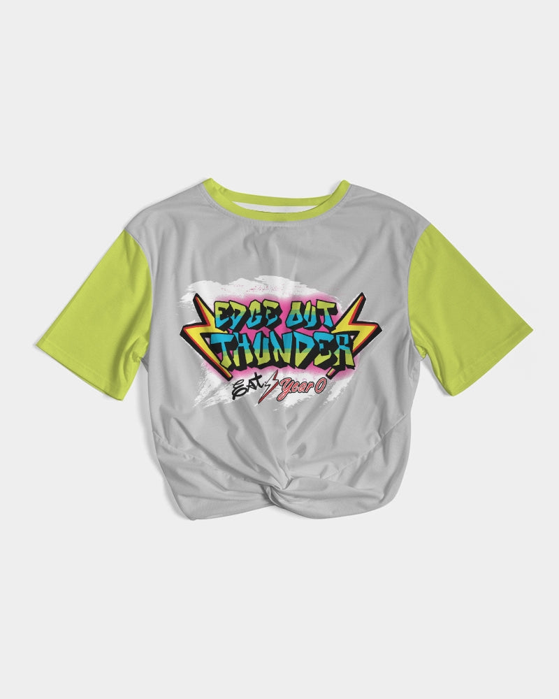 FRESH THUNDER - Women's Twist-Front Cropped Tee