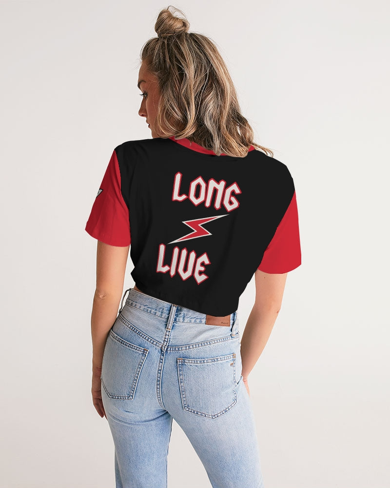 LONG LIVE THE THUNDER - Women's Twist-Front Cropped Tee