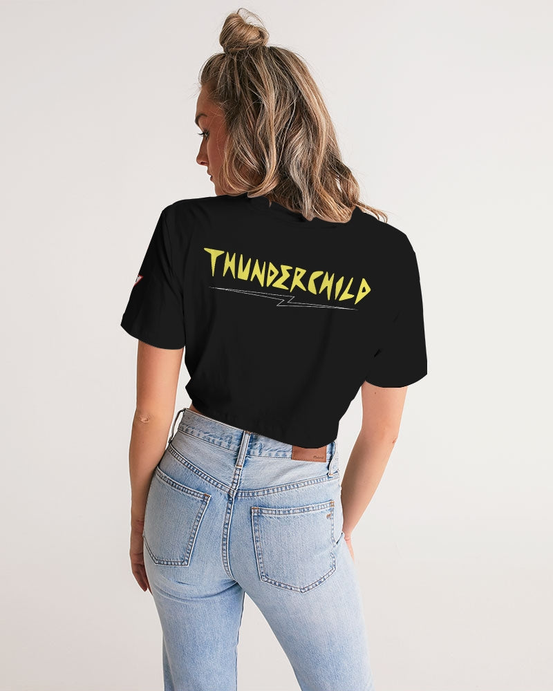 THUNDERCHILD - Women's Twist-Front Cropped Tee