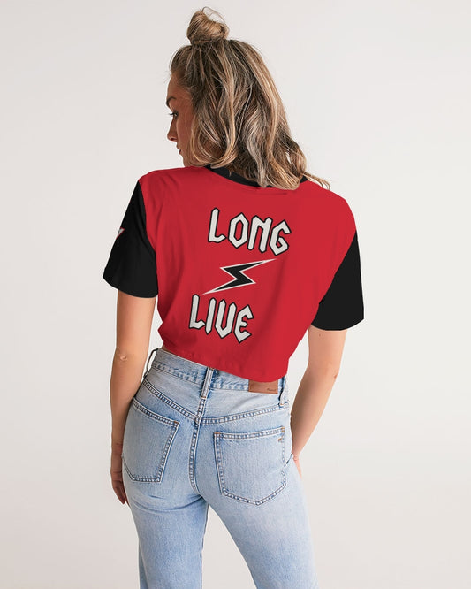 LONG LIVE THE THUNDER - Women's Twist-Front Cropped Tee