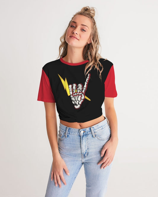 LONG LIVE THE THUNDER - Women's Twist-Front Cropped Tee