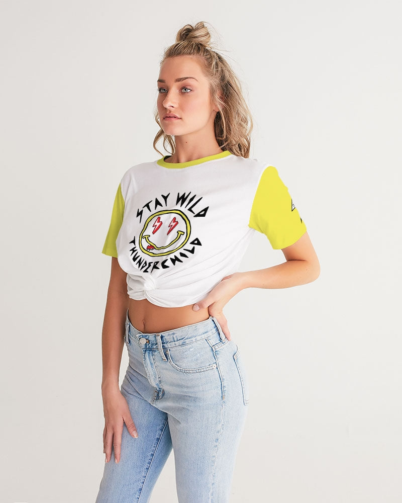 THUNDERCHILD - Women's Twist-Front Cropped Tee